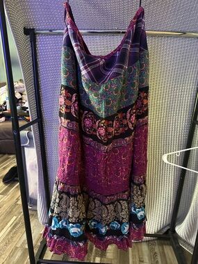 Bila Patchwork Maxi Dress - Purple, Teal, Black